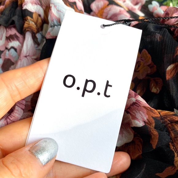 🍂 O.P.T ANTHROPOLOGY BOHO FLORAL 2-in-1 BLACK RUST RUFFLE BAGGY LONG SLEEVE TOP - Picture 10 of 16